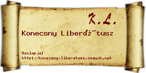 Konecsny Liberátusz névjegykártya